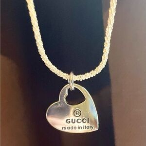Gucci authentic Silver Heart Charm Necklace